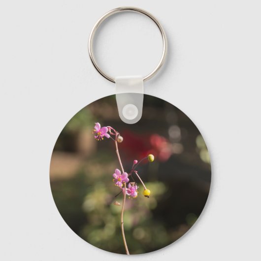 Kleine rosa Blume Schlüsselanhänger (Vorderseite)
