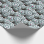 Kleine rosa Blüten Kaktuspflanzen Geschenkpapier (Ecke)