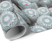Kleine rosa Blüten Kaktuspflanzen Geschenkpapier (Rolleneckpunkt)
