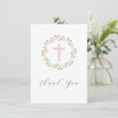 Kleine rosa Blüten, rosa Kreuzkraut Dankeskarte (Stehend Vorderseite)