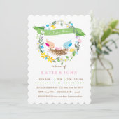 Kleine rosa Eier| Einladung von zwei Mädchen (Stehend Vorderseite)