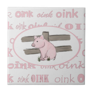 Kleine rosa Ferkel-Keramik-Fliese Fliese