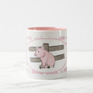 Kleine rosa Ferkel-Tasse Zweifarbige Tasse