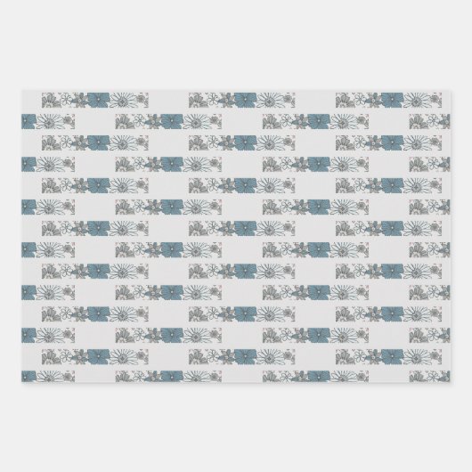 Kleine, rosa graue Blume im Chic-Stil Geschenkpapier Set (Vorderseite 3)