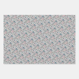 Kleine, rosa graue Blume im Chic-Stil Geschenkpapier Set