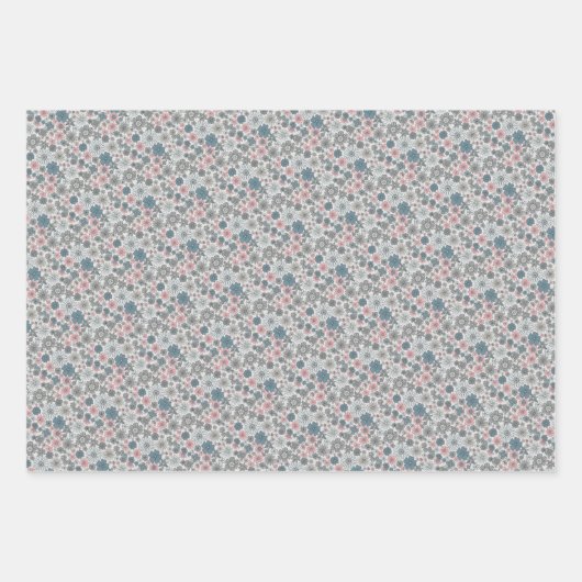 Kleine, rosa graue Blume im Chic-Stil Geschenkpapier Set (Vorderseite)