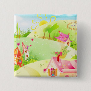 kleine rosa Häuser Button