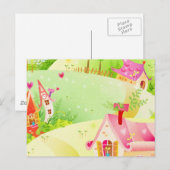 kleine rosa Häuser Postkarte (Vorne/Hinten)