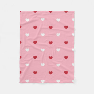 Kleine rosa Herzen Fleecedecke