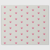 Kleine rosa Herzen Muster hellgrau Geschenkpapier (Flach)