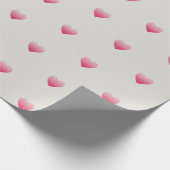 Kleine rosa Herzen Muster hellgrau Geschenkpapier (Ecke)