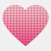Kleine rosa Herzmuster Herz-Aufkleber (Vorderseite)