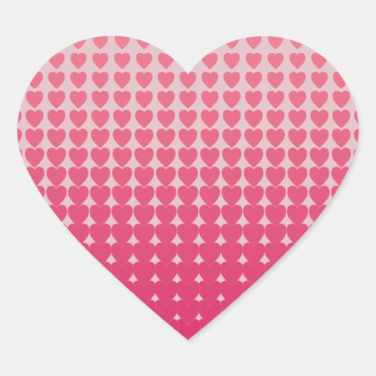 Kleine rosa Herzmuster Herz-Aufkleber (Vorderseite)