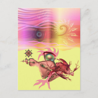 Kleine rosa Kleider laufen Postkarte