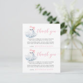 Kleine rosa kleine Babydusche Danke, Karten (Stehend Vorderseite)