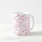 kleine rosa Namen typografische Tasse für sie (VorderseiteRechts)