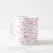 kleine rosa Namen typografische Tasse für sie (Vorderseite Links)