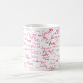 kleine rosa Namen typografische Tasse für sie (Mittel)