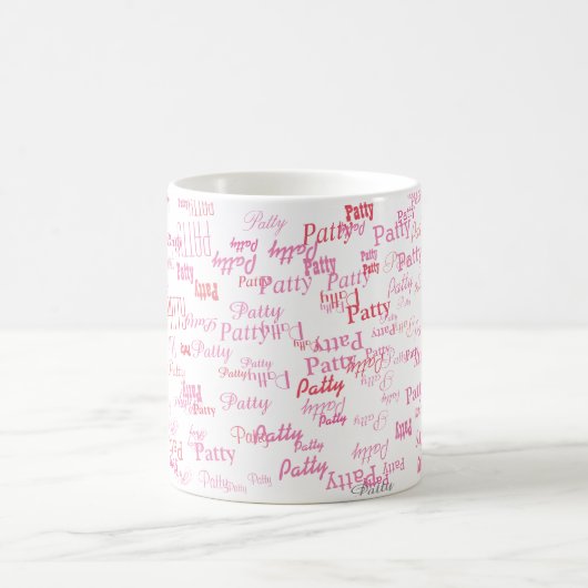 kleine rosa Namen typografische Tasse für sie (Mittel)