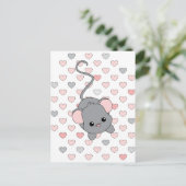 Kleine rosa Ohren Postkarte (Stehend Vorderseite)