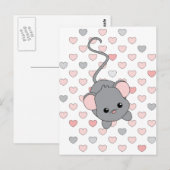 Kleine rosa Ohren Postkarte (Vorne/Hinten)