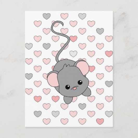 Kleine rosa Ohren Postkarte (Vorderseite)