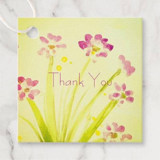 Kleine rosa Pollenflasche Geschenkanhänger (Vorderseite)