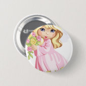 Kleine rosa Prinzessin Button (Vorne & Hinten)