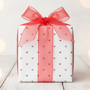 Kleine rosa rote Herzen Minimalistischer Valentins Geschenkpapier