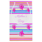 Kleine rosa Stripmütter Tageszeitung Geschenktasch Geschenktüte (Rückseite)