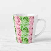 Kleine rosa und grüne Rose Latte Tasse (Rechts)