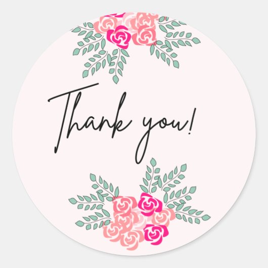 Kleine Rose Vielen Dank, Ihr Sticker (Vorderseite)