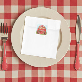 Kleine Rote Barne Farm Geburtstagspartei Quadratischer Aufkleber