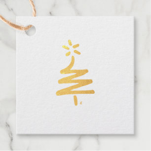 Kleine Rote Bäume Gold Foil Geschenk Tag