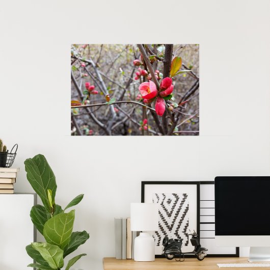 kleine rote Blume Poster (Heimbüro)