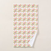 Kleine rote Blumen-Deckblockmuster Badhandtuch Set (Handtuch)
