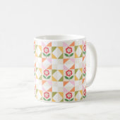 Kleine rote Blumen-Deckblockmuster Kaffeetasse (VorderseiteRechts)