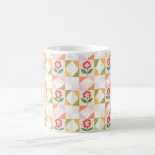 Kleine rote Blumen-Deckblockmuster Kaffeetasse (Mittel)