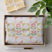 Kleine rote Blumen-Deckblockmuster Seidenpapier (Geschenk)