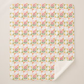 Kleine rote Blumen-Deckchen-Block Sherpadecke (Vorderseite)