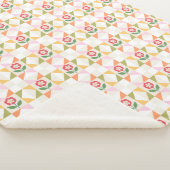 Kleine rote Blumen-Deckchen-Block Sherpadecke (3/4)