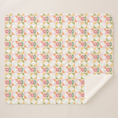Kleine rote Blumen-Deckchen-Block Sherpadecke (Vorderseite (Horizontal))