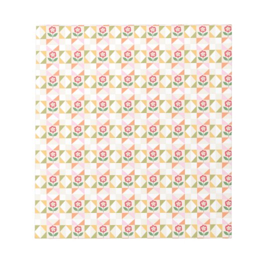 Kleine rote Blumen-Deckchenblock Notizblock (Vorderseite)