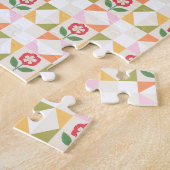 Kleine rote Blumen-Deckchenblock Puzzle (Seite)