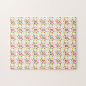 Kleine rote Blumen-Deckchenblock Puzzle (Horizontal)