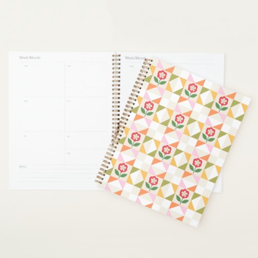 Kleine rote Blumen- Quiltblock Planer (Anzeige)