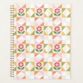 Kleine rote Blumen- Quiltblock Planer (Vorderseite)