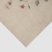 Kleine rote Blüten auf einem Weinberg von Hokusai Seidenpapier (Ausschnitt)