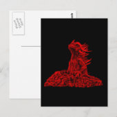 Kleine Rote Drache Postkarte (Vorne/Hinten)