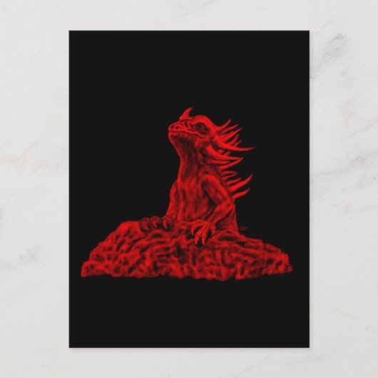 Kleine Rote Drache Postkarte (Vorderseite)
